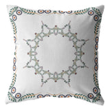 16"x16" White Zippered Suede Floral Throw Pillow - Homeroots