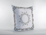 16"x16" White Zippered Suede Floral Throw Pillow - Homeroots