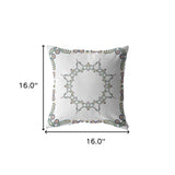 16"x16" White Zippered Suede Floral Throw Pillow - Homeroots - Flyclothing LLC