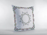 18"x18" White Zippered Suede Floral Throw Pillow - Homeroots