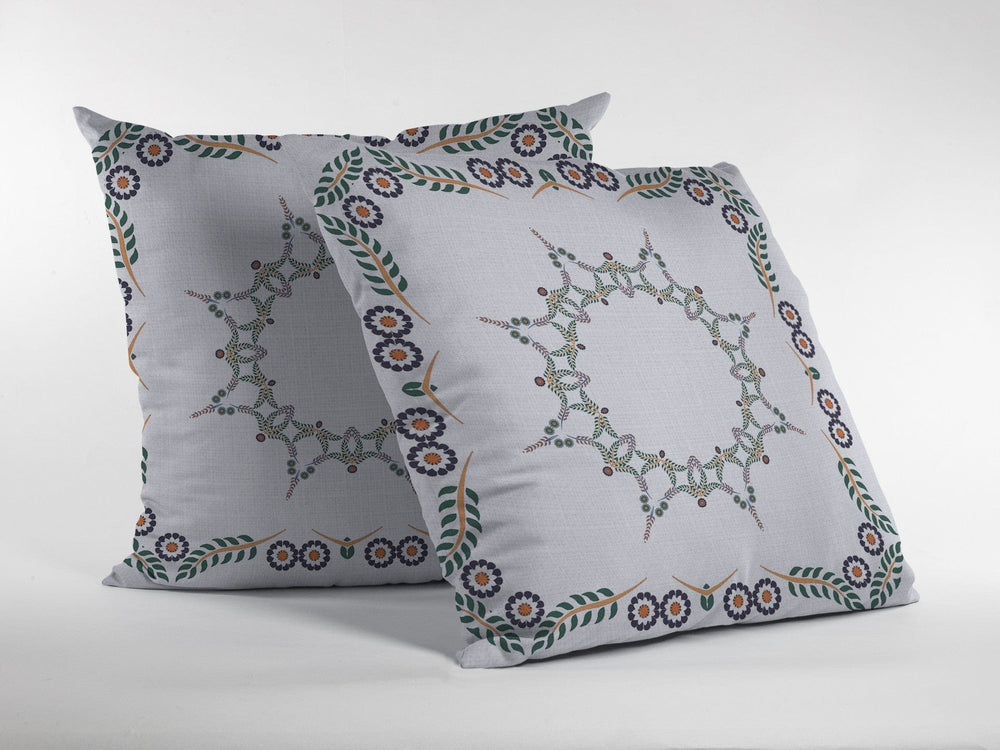 18"x18" White Zippered Suede Floral Throw Pillow - Homeroots - Flyclothing LLC