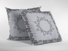 18"x18" White Zippered Suede Floral Throw Pillow - Homeroots