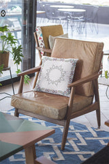 18"x18" White Zippered Suede Floral Throw Pillow - Homeroots