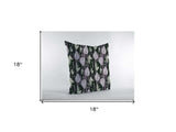 18” Black Purple Fall Leaves Zippered Suede Throw Pillow - Homeroots - Flyclothing LLC