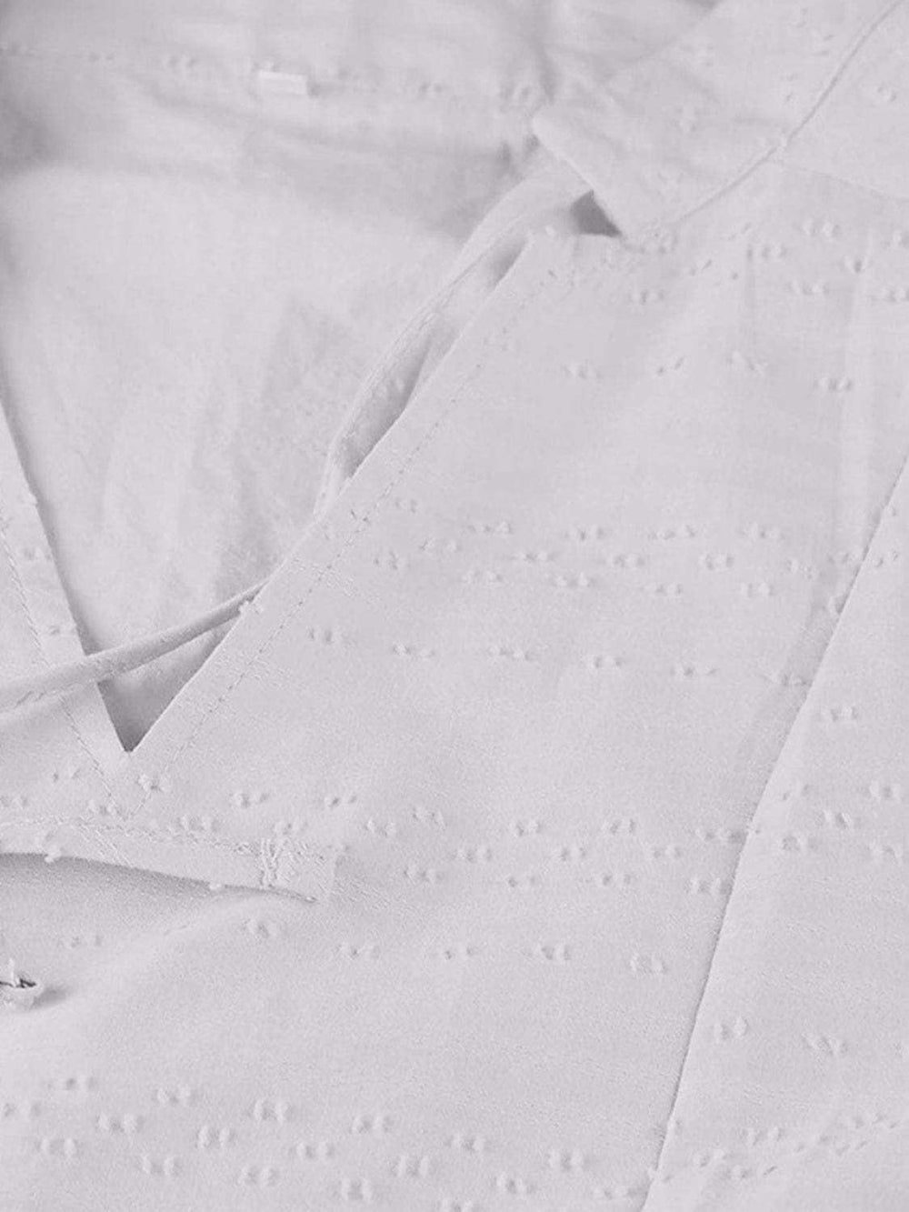 Full Size Tied Three-Quarter Sleeve Mini Dress - Trendsi - Flyclothing LLC