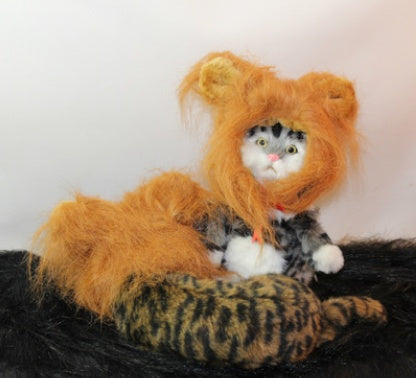Funny Pet Hat For Small Dogs Cats Hat Emulation Lion Hair Mane Ears Head Cap Scarf Pet Halloween Festival Costume - My Store - Flyclothing LLC