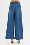 RISEN Mid Rise Fit Wide Leg Knit Denim Look Jeans - Trendsi - Flyclothing LLC
