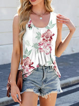 Printed Scoop Neck Wide Strap Tank - Trendsi - Flyclothing LLC