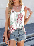 Printed Scoop Neck Wide Strap Tank - Trendsi