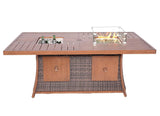 Brown Wicker Outdoor Gas Fire Pit Table with Ice Bucket - Homeroots - Flyclothing LLC