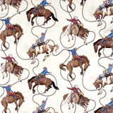 Rockmount Ranch Ware Broncs and Rope Western Cotton Bandana in Ivory - Rockmount Clothing - Flyclothing LLC