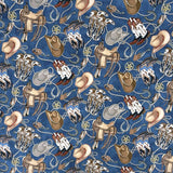 Rockmount Ranch Ware Boots, Hats & Saddles Western Cotton Bandana in Blue - Rockmount Clothing - Flyclothing LLC
