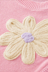 Crochet Flower Round Neck Sweater Vest - Trendsi - Flyclothing LLC