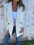 Full Size Collared Neck Long Sleeve Blazer - Trendsi