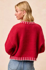 BiBi Christmas Theme Sequin Lattering Sweater - Trendsi - Flyclothing LLC