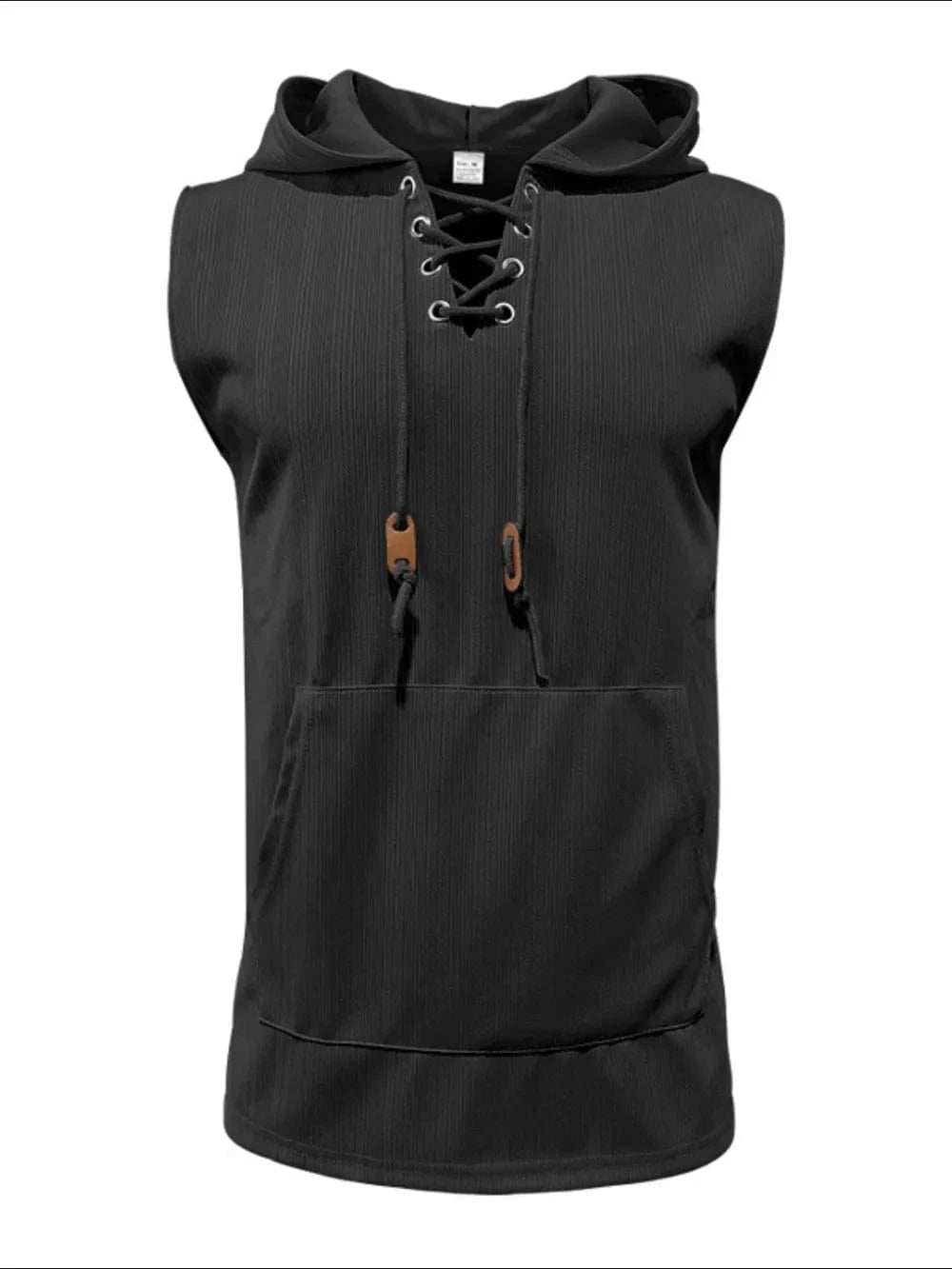 Men's Lace Up Hooded Top - Trendsi - Flyclothing LLC