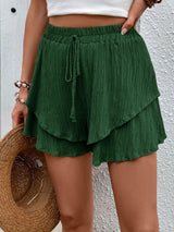 Tied Layered High Waist Shorts - Trendsi - Flyclothing LLC