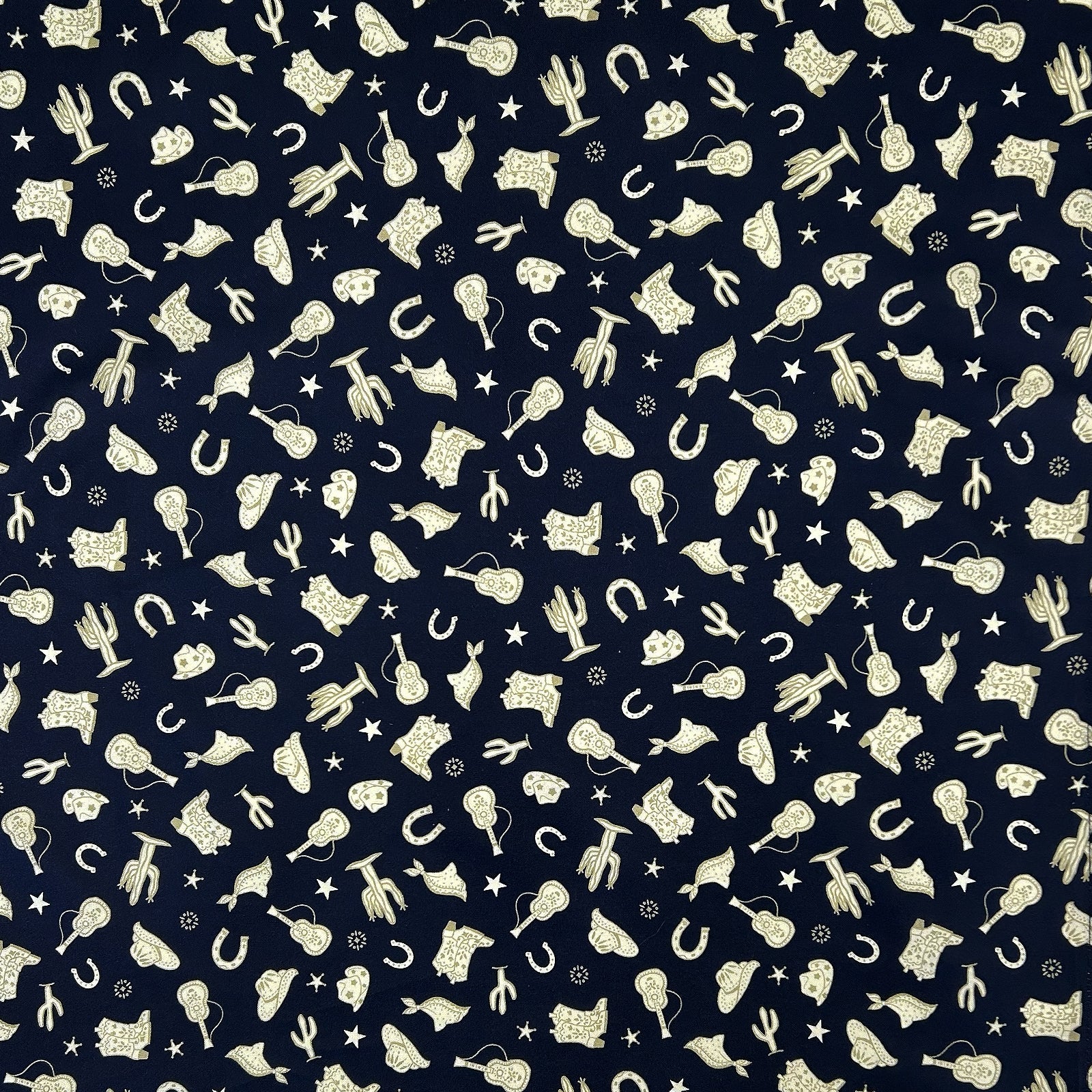 Rockmount Ranch Wear Guitars, Hats & Horseshoes Blue Western Cotton Bandana - Rockmount Clothing - Flyclothing LLC