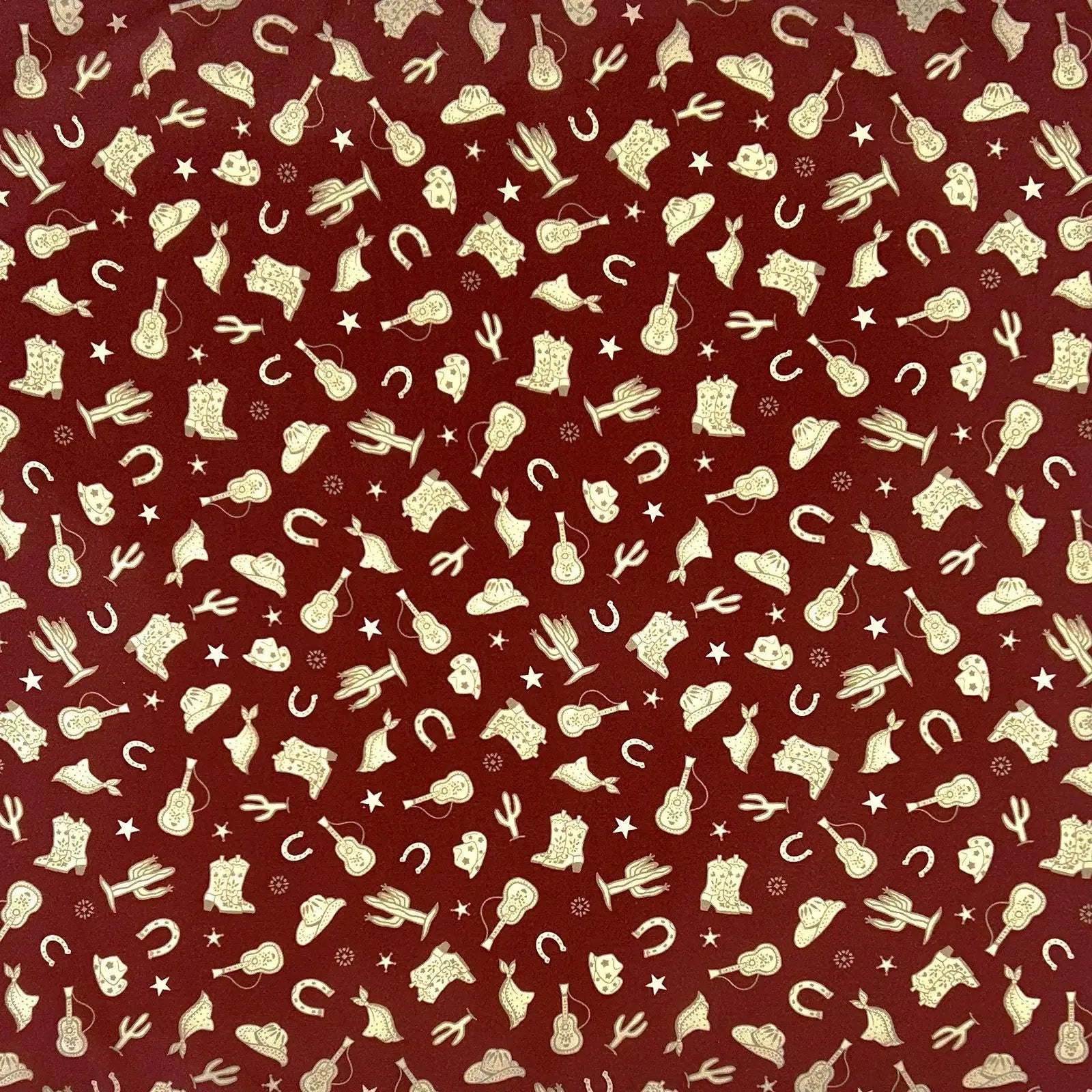 Guitars, Hats & Horseshoes Red Western Bandana - Rockmount Ranch Wear - Flyclothing LLC