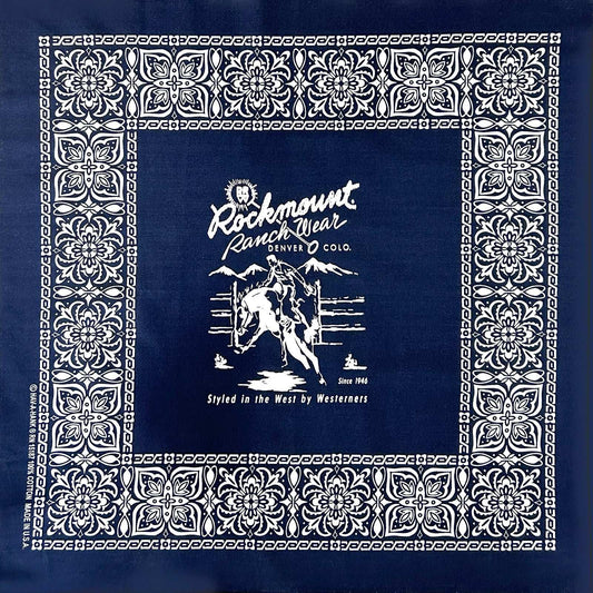 Rockmount Ranch Ware Rockmount Bronc Western Cotton Bandana in Navy - Rockmount Clothing - Flyclothing LLC