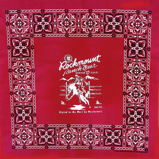 Rockmount Ranch Ware Rockmount Bronc Western Cotton Bandana in Red - Rockmount Clothing - Flyclothing LLC