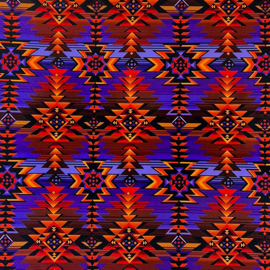 Rockmount Ranch Ware Native Print Western Cotton Bandana in Purple & Rust - Rockmount Clothing - Flyclothing LLC