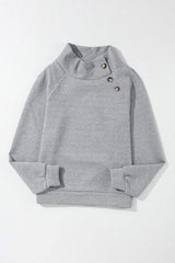 Textured Turtleneck Long Sleeve Sweatshirt - Trendsi - Flyclothing LLC