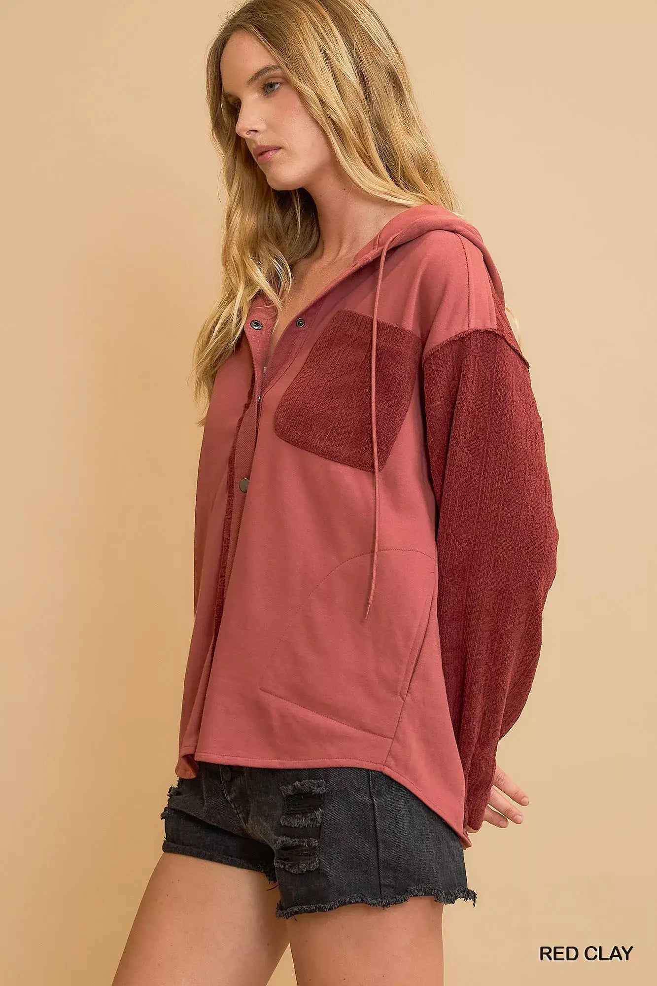 Umgee Washed French Terry Shacket - Trendsi - Flyclothing LLC