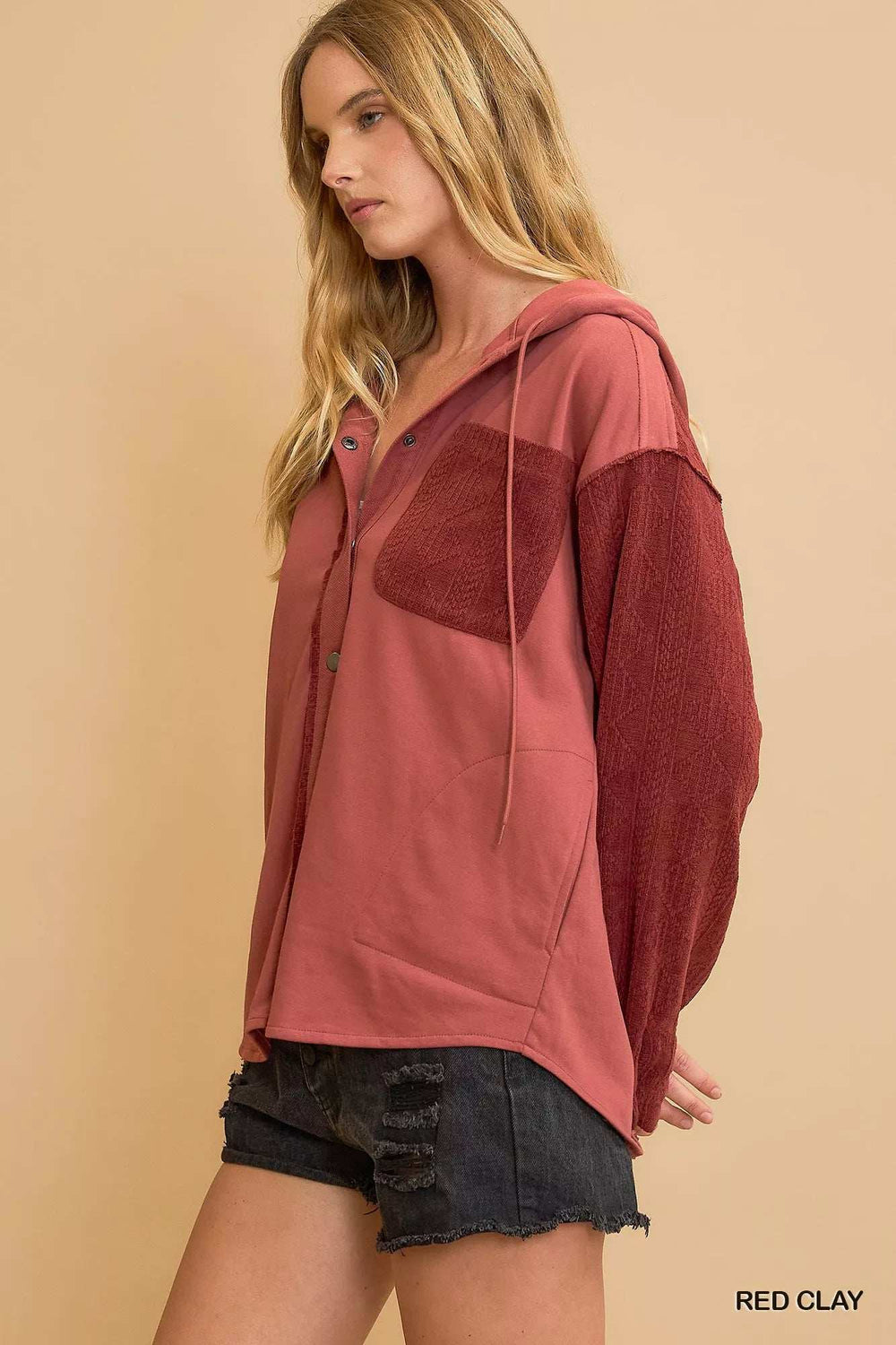 Umgee Washed French Terry Shacket - Trendsi - Flyclothing LLC