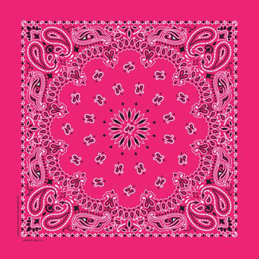 Rockmount Ranch Ware Paisley Western Cotton Bandana in Fuchsia - Rockmount Clothing - Flyclothing LLC