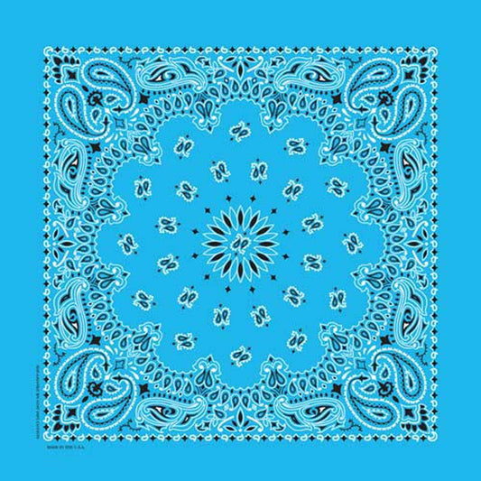 Rockmount Ranch Ware Paisley Western Cotton Bandana in Light Blue - Rockmount Clothing - Flyclothing LLC