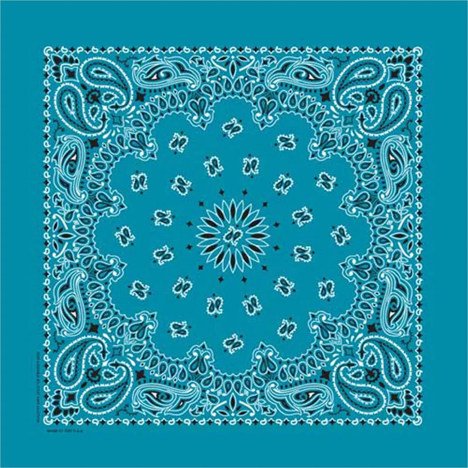 Rockmount Ranch Ware Paisley Western Cotton Bandana in Turquoise - Rockmount Clothing - Flyclothing LLC