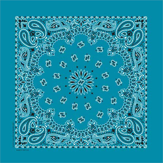 Rockmount Ranch Ware Paisley Western Cotton Bandana in Turquoise - Rockmount Clothing - Flyclothing LLC