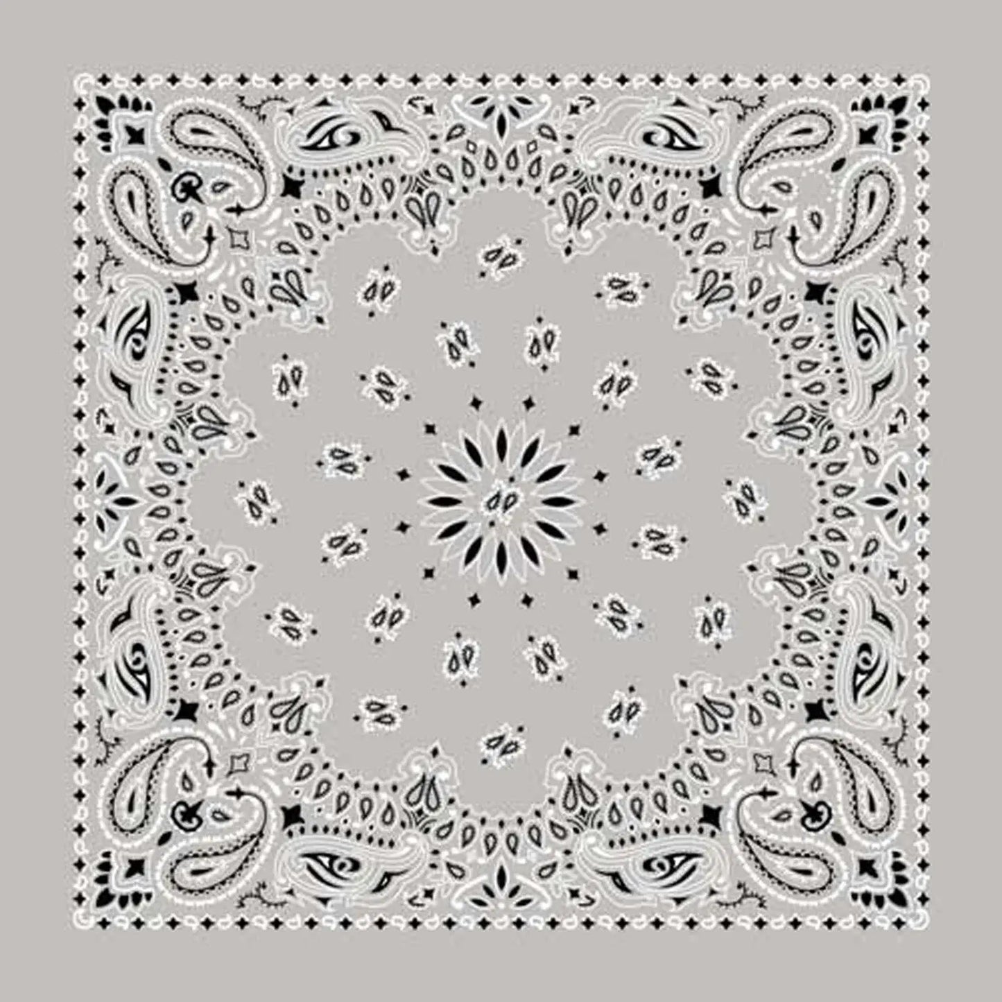 Rockmount Ranch Ware Paisley Western Cotton Bandana in Silver - Rockmount Clothing - Flyclothing LLC