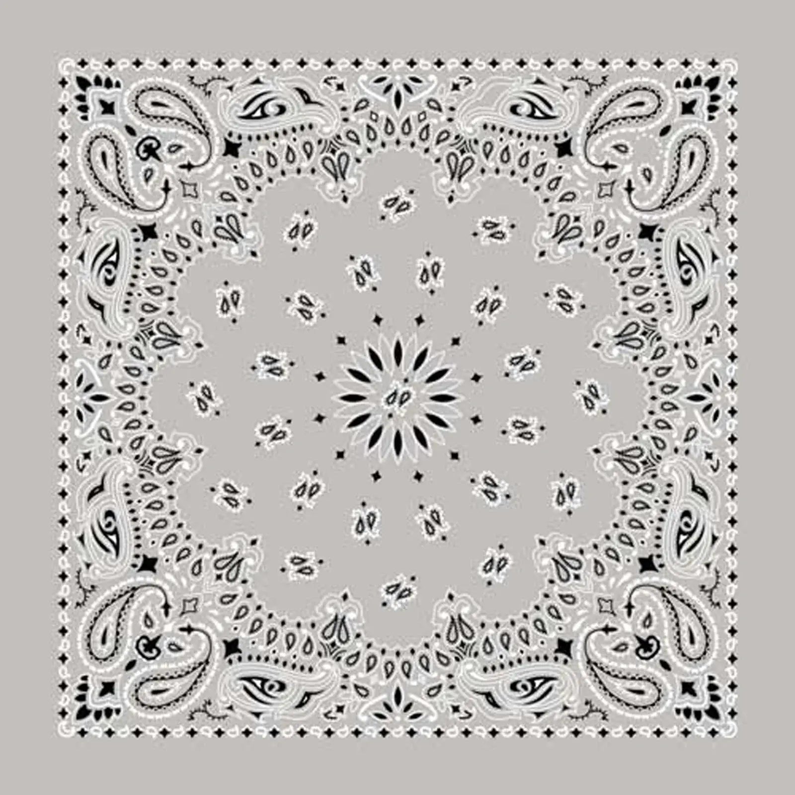 Rockmount Ranch Ware Paisley Western Cotton Bandana in Silver - Rockmount Clothing - Flyclothing LLC