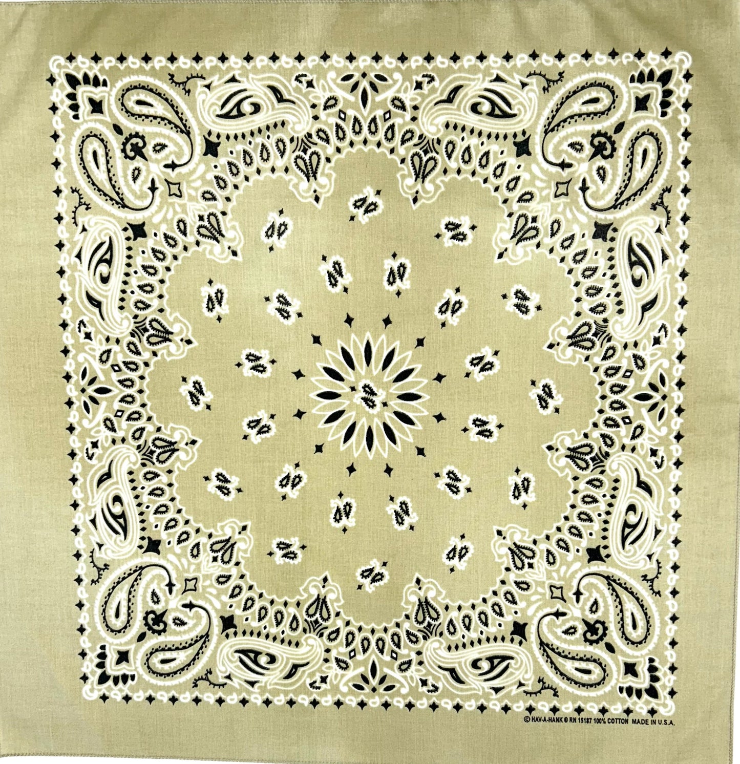 Rockmount Ranch Wear Paisley Western Cotton Bandana in Tan - Rockmount Clothing - Flyclothing LLC
