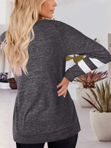 V-Neck Raglan Sleeve T-Shirt - Trendsi - Flyclothing LLC
