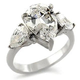 413409 - High-Polished 925 Sterling Silver Ring with AAA Grade CZ  in Clear - Alamode