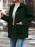 Pocketed Collared Neck Button Up Jacket - Trendsi - Flyclothing LLC