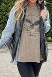 AMERICA FREE BIRD Vintage Graphic Mineral Washed Tee - Trendsi