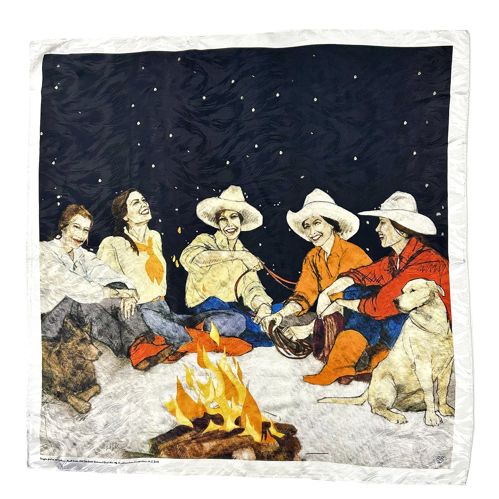 Rockmount Ranch Wear Limited-Edition Campfire Girls Silk Scarf by Donna Howell-Sickles - Rockmount Clothing - Flyclothing LLC