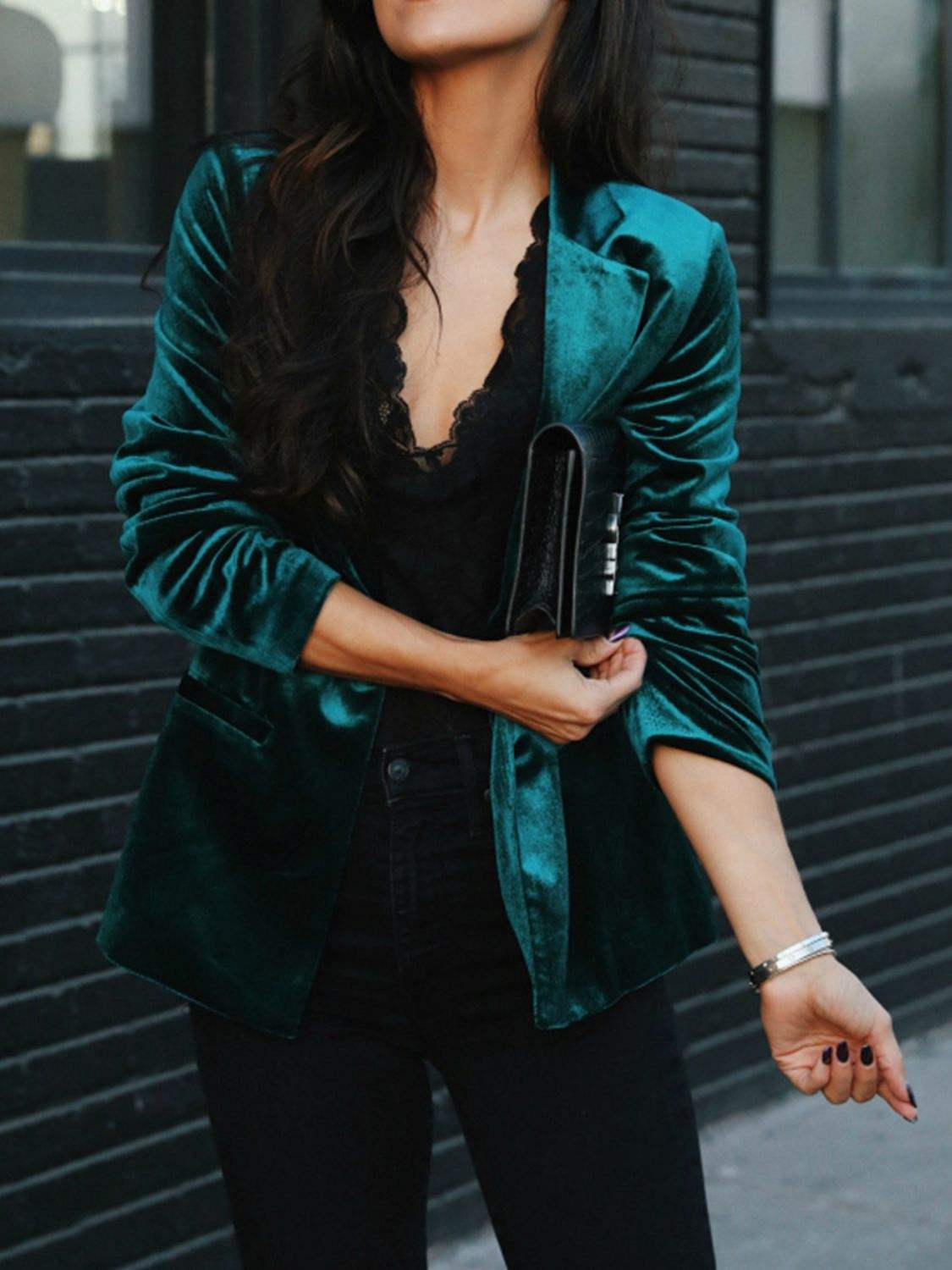 Button Up Lapel Collar Blazer - Trendsi - Flyclothing LLC