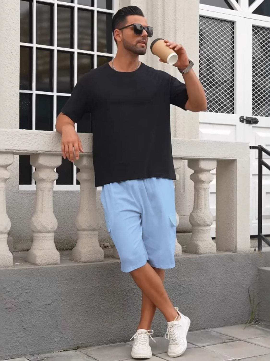 Men's Full Size Drawstring Shorts with Cargo Pockets Plus Size - Trendsi - Flyclothing LLC