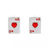 Poker Card Ace of Hearts Stud Earrings - Trendsi - Flyclothing LLC