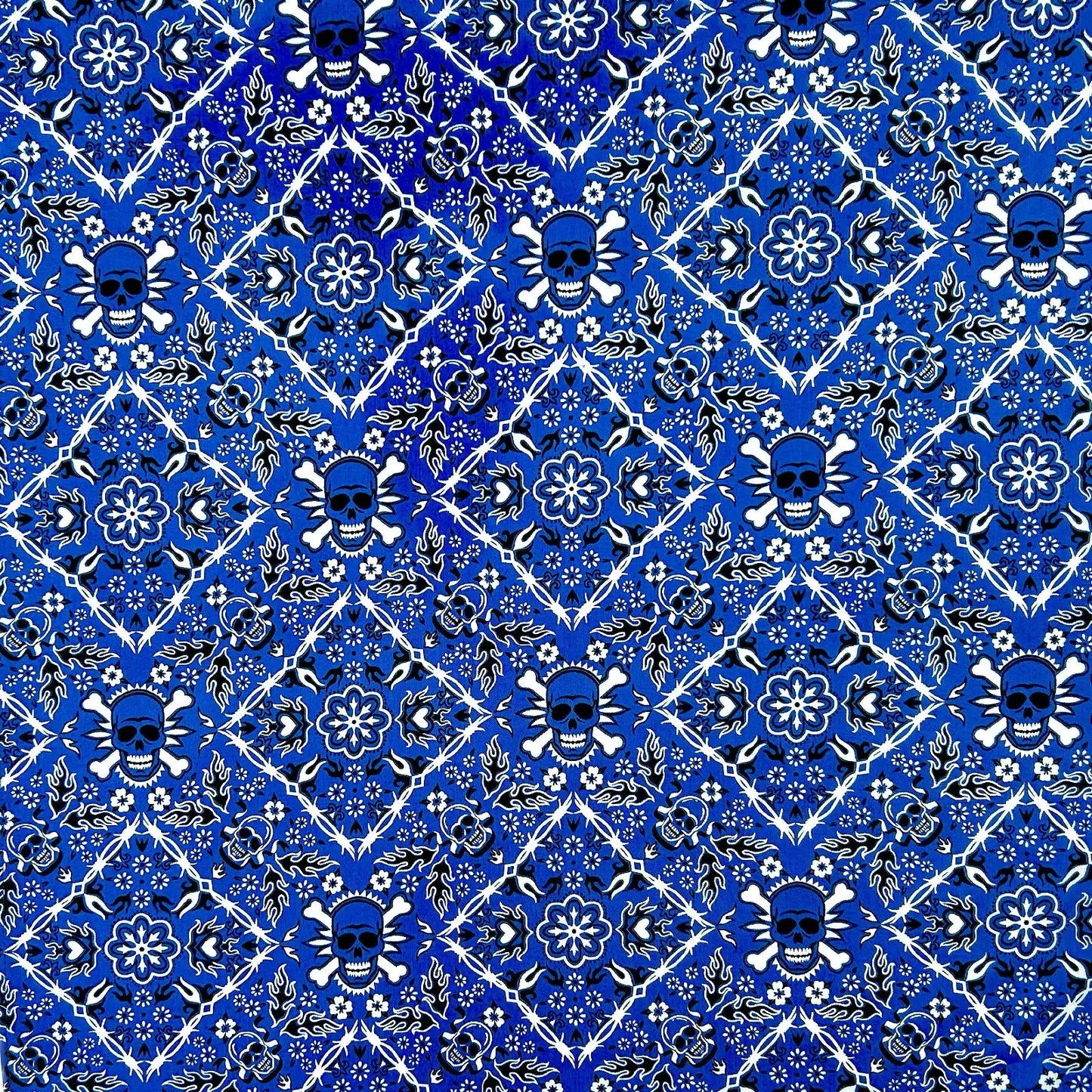 Rockmount Ranch Ware Skulls Western Cotton Bandana in Blue - Rockmount Clothing - Flyclothing LLC