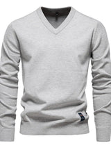 Men's Ribbed Hem V-Neck Long Sleeve Sweater - Trendsi - Flyclothing LLC