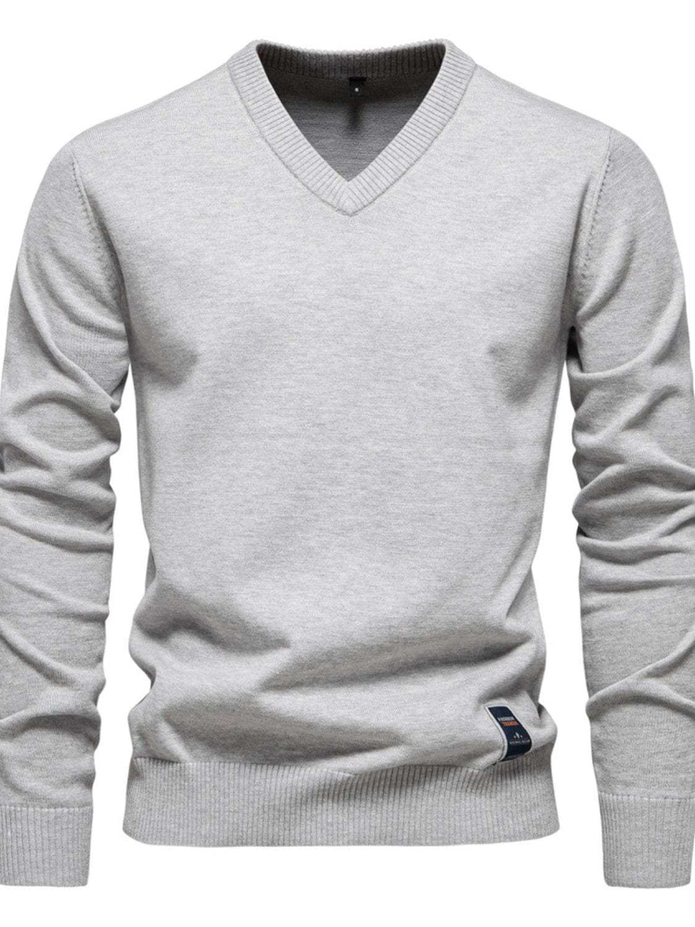 Men's Ribbed Hem V-Neck Long Sleeve Sweater - Trendsi - Flyclothing LLC