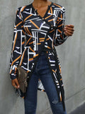 Geometric Surplice Long Sleeve T-Shirt - Trendsi - Flyclothing LLC