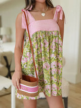 Printed Tie Shoulder Mini Cami Dress - Trendsi - Flyclothing LLC