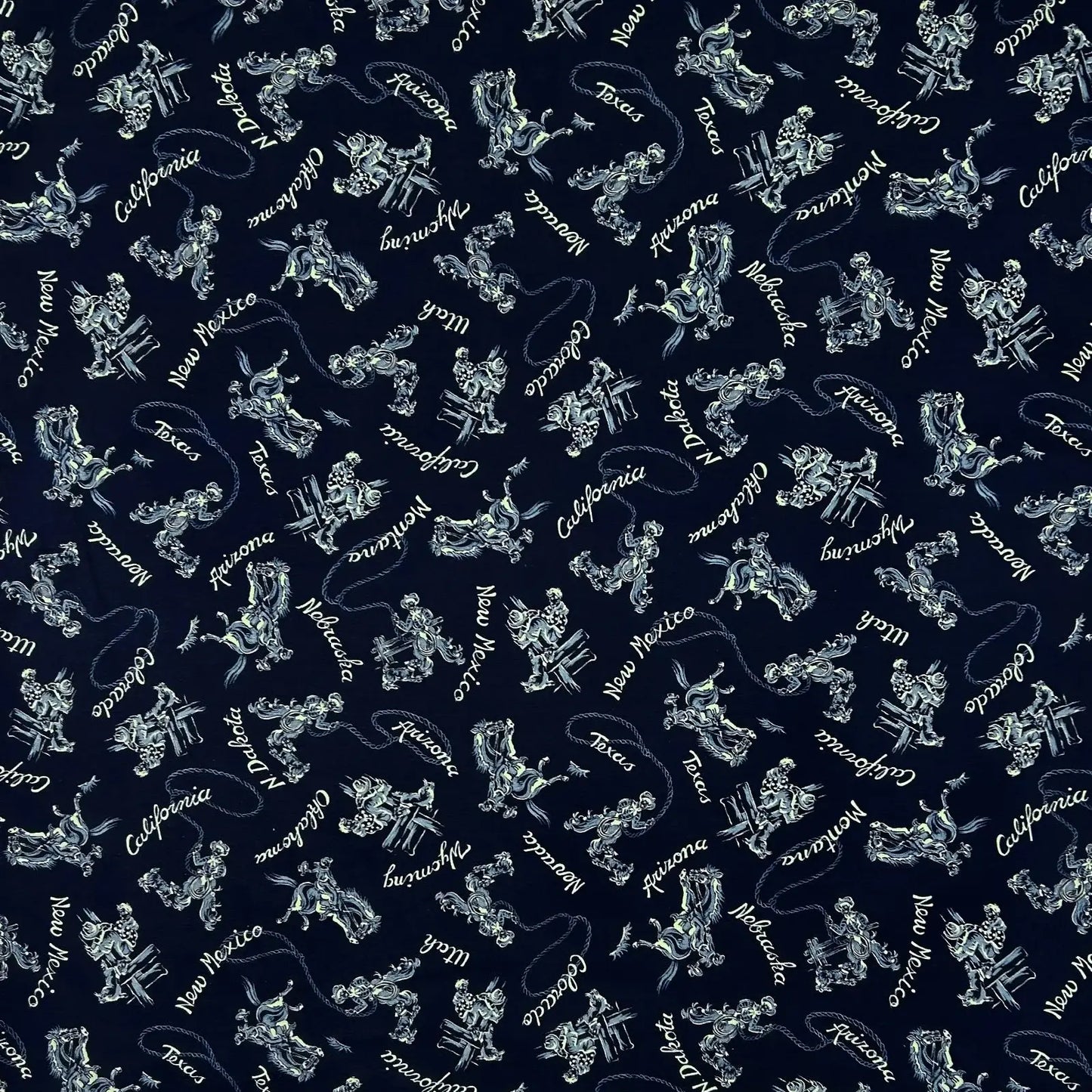 Western Cowboys & States Navy Bandana - Rockmount Ranch Wear - Flyclothing LLC